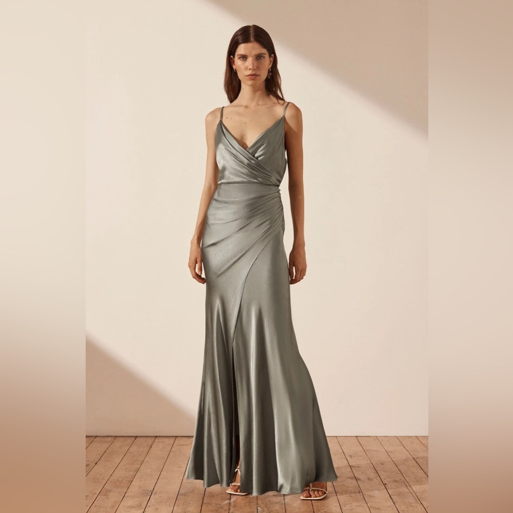 Shona Joy La Lune Cross Draped Maxi Dress - Copper - Picture 6 of 7